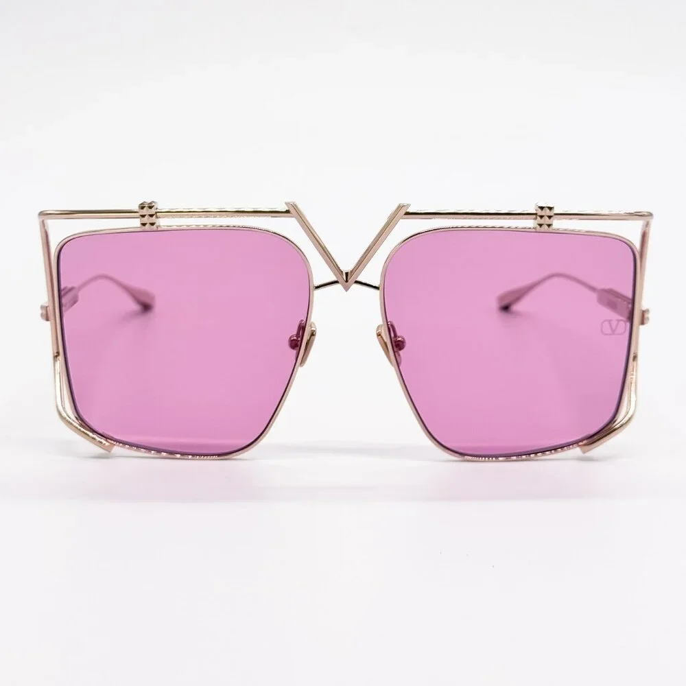 NEW VALENTINO V-LIGHT VLS-116C WOMEN PINK TITANIUM SUNGLASSES VALENTINO - Picture 1 of 11